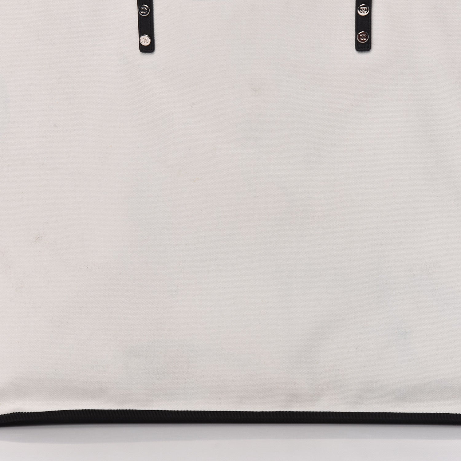 Chanel Canvas Calfskin Large Let's Demonstrate Tote White Black 14 of 18