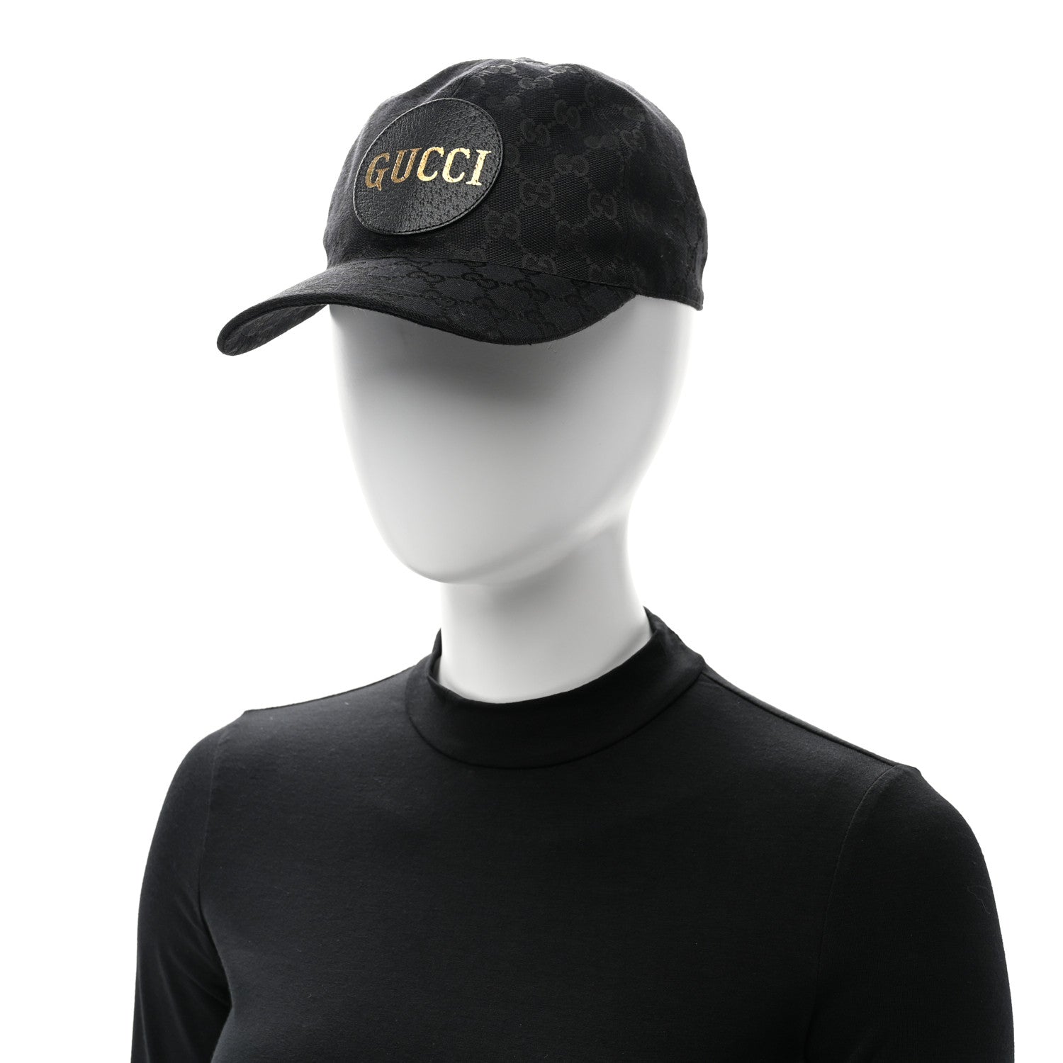 Gucci Monogram Textured Dollar Calfskin Zeno Baseball Hat S Black 2 of 11