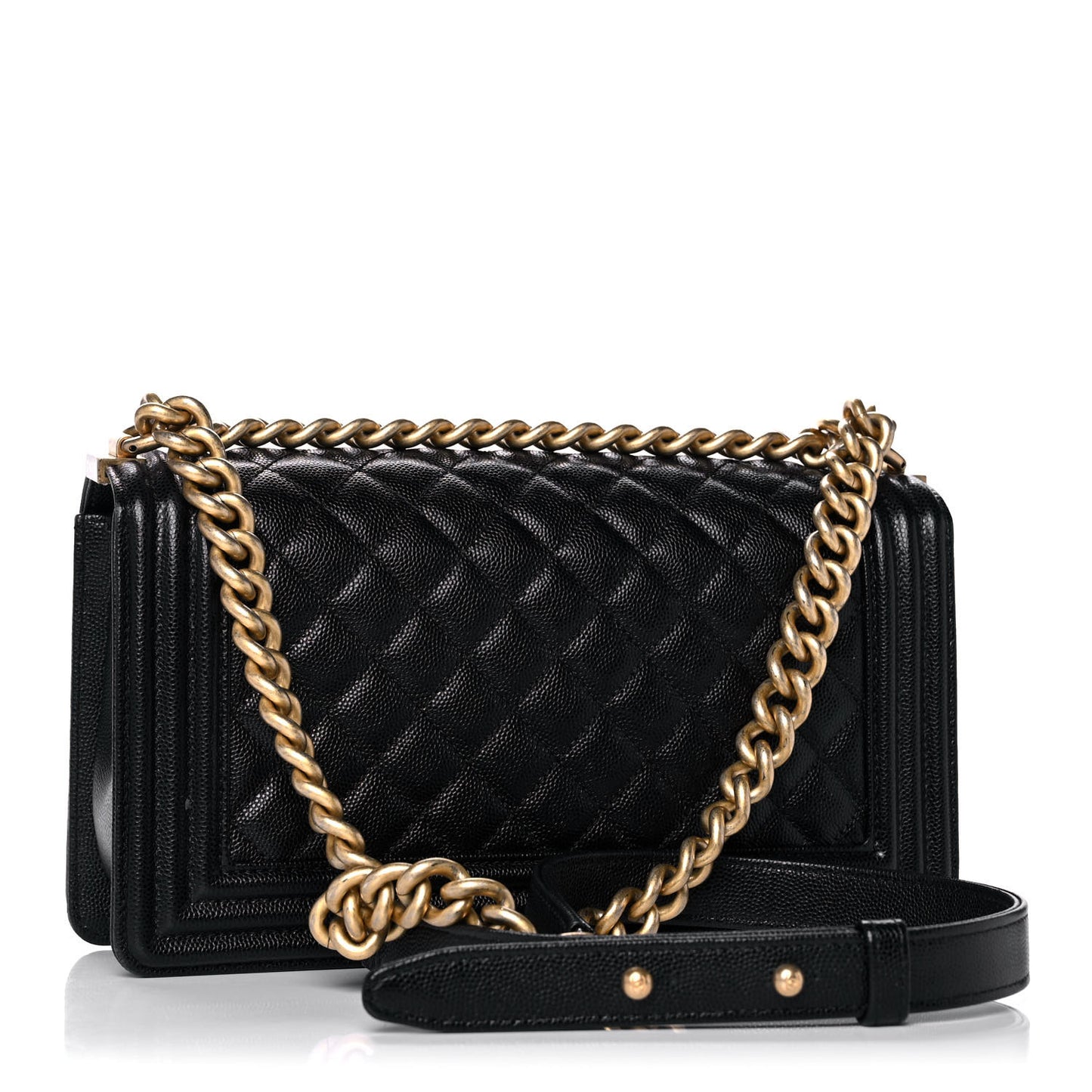 Caviar Quilted Medium Boy Flap Black