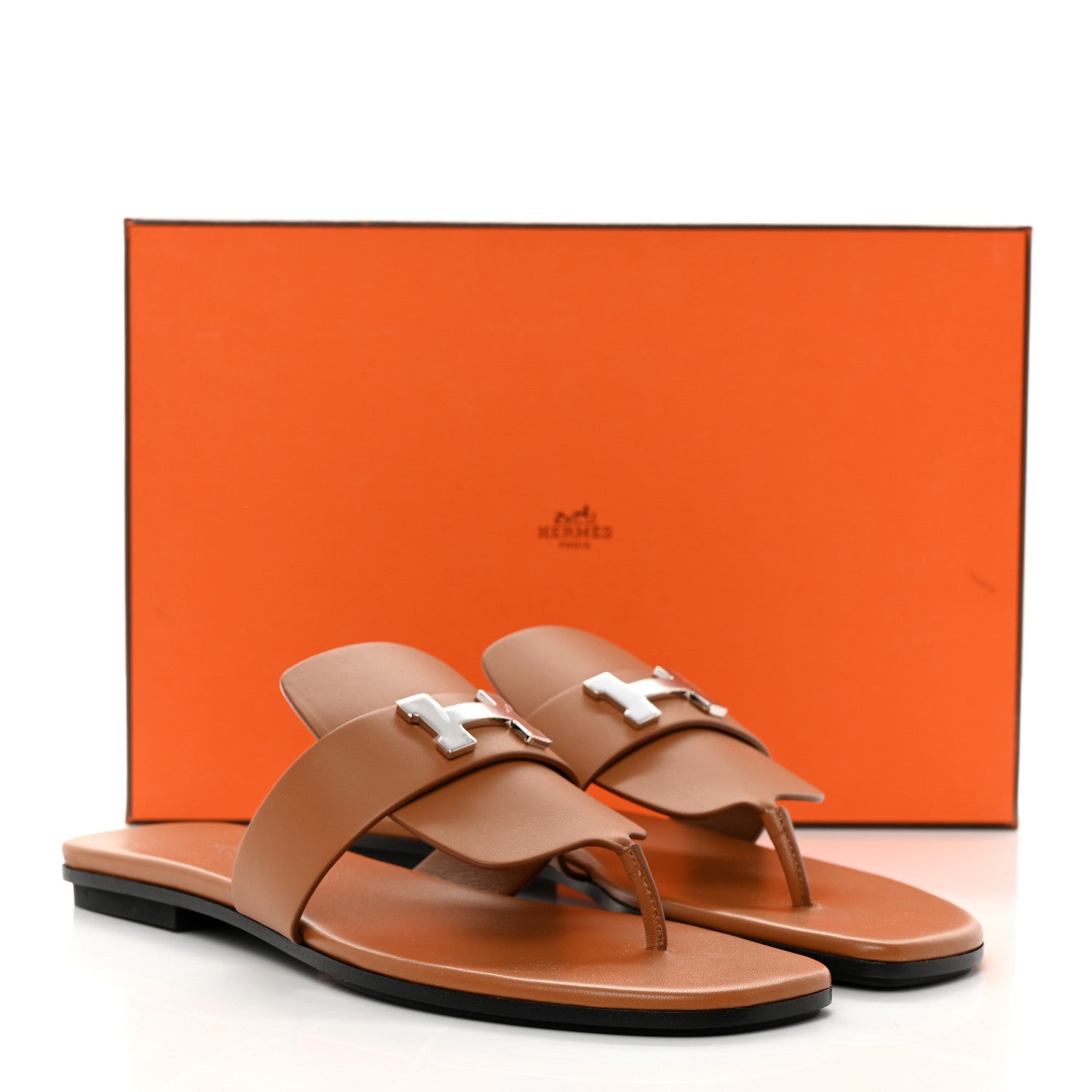 Hermes Calfskin Womens Galerie Sandals 40 Gold 9 of 9