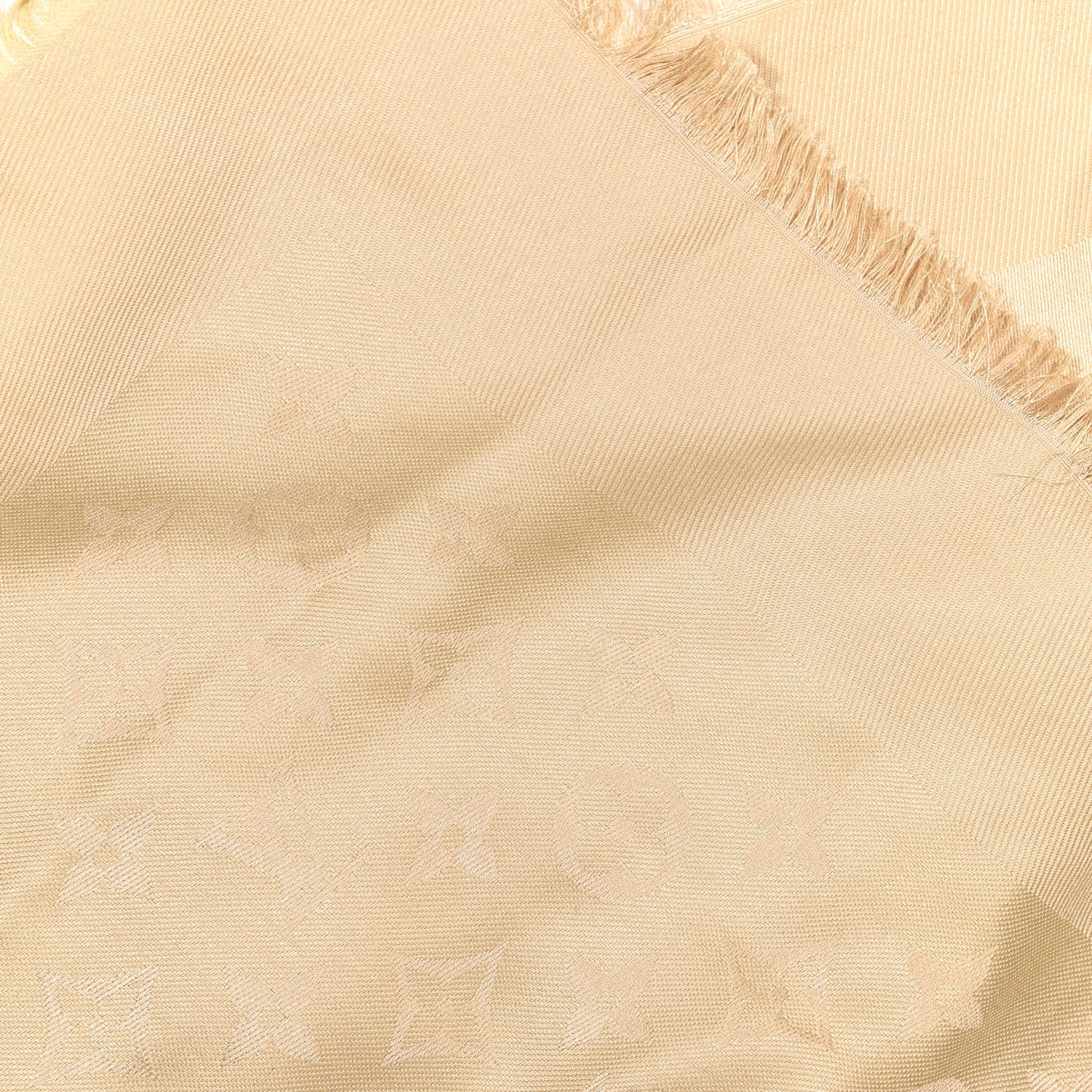 Louis Vuitton Silk Wool Monogram Shine Shawl Gold 4 of 4