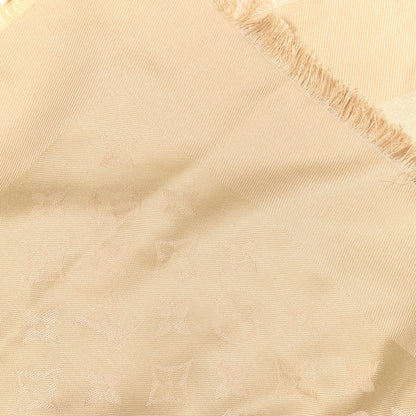 Louis Vuitton Silk Wool Monogram Shine Shawl Gold 4 of 4