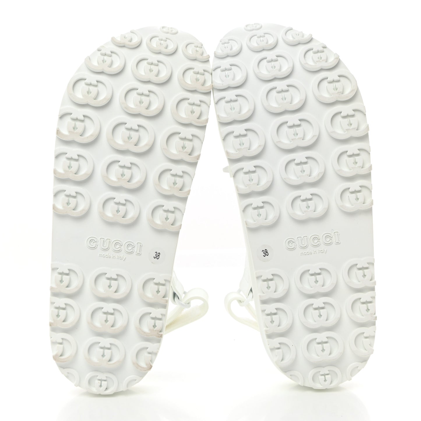 Soft Rubber Horsebit Touch Womens Strapped Sandals 38 Great White