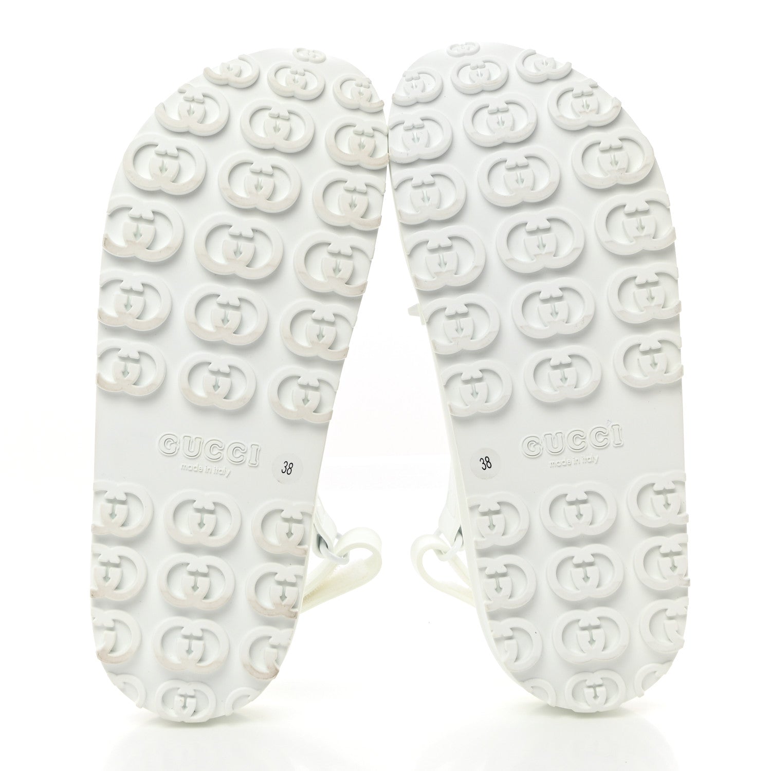 Gucci Soft Rubber Horsebit Touch Womens Strapped Sandals 38 Great White 6 of 9