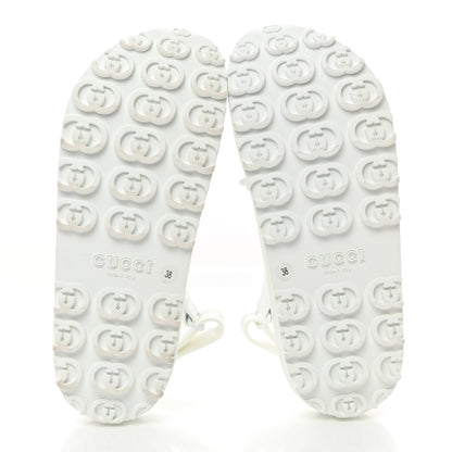 Gucci Soft Rubber Horsebit Touch Womens Strapped Sandals 38 Great White 6 of 9