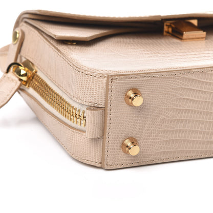 Alexander Wang Crocodile Lizard Embossed Calfskin Tri-Fold Shoulder Bag Almond 7 of 9