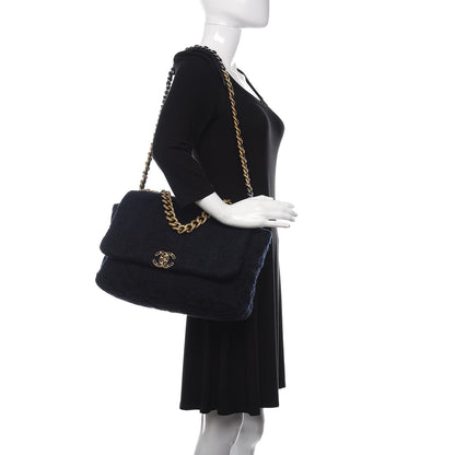 Chanel Tweed Maxi Chanel 19 Flap Navy 2 of 9