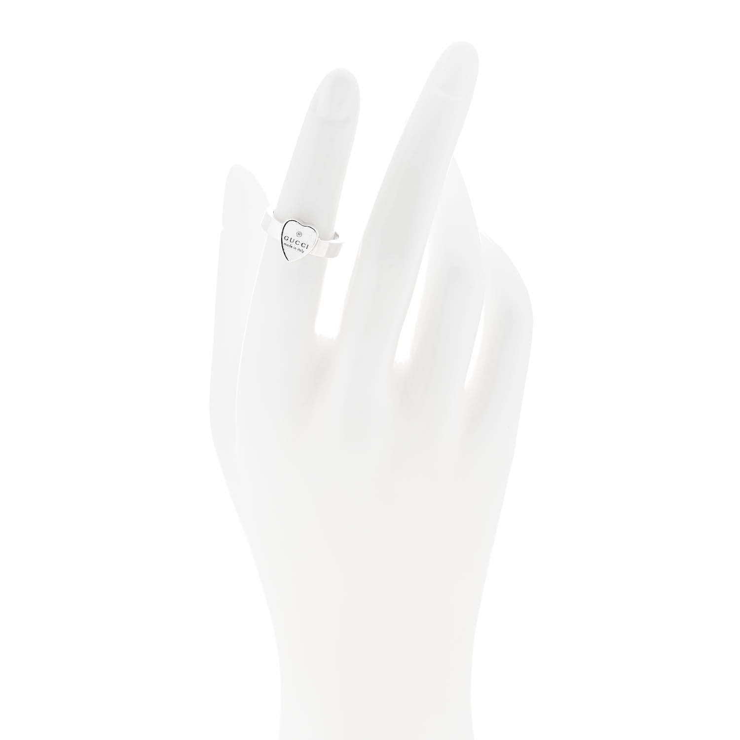 Gucci Sterling Silver Trademark Heart Ring 49 4.75 2 of 5