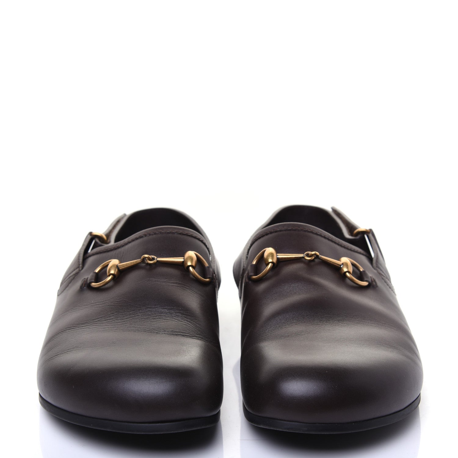 Gucci Calfskin Mens Horsebit River Slingback Slippers 10 Cocoa 2 of 8