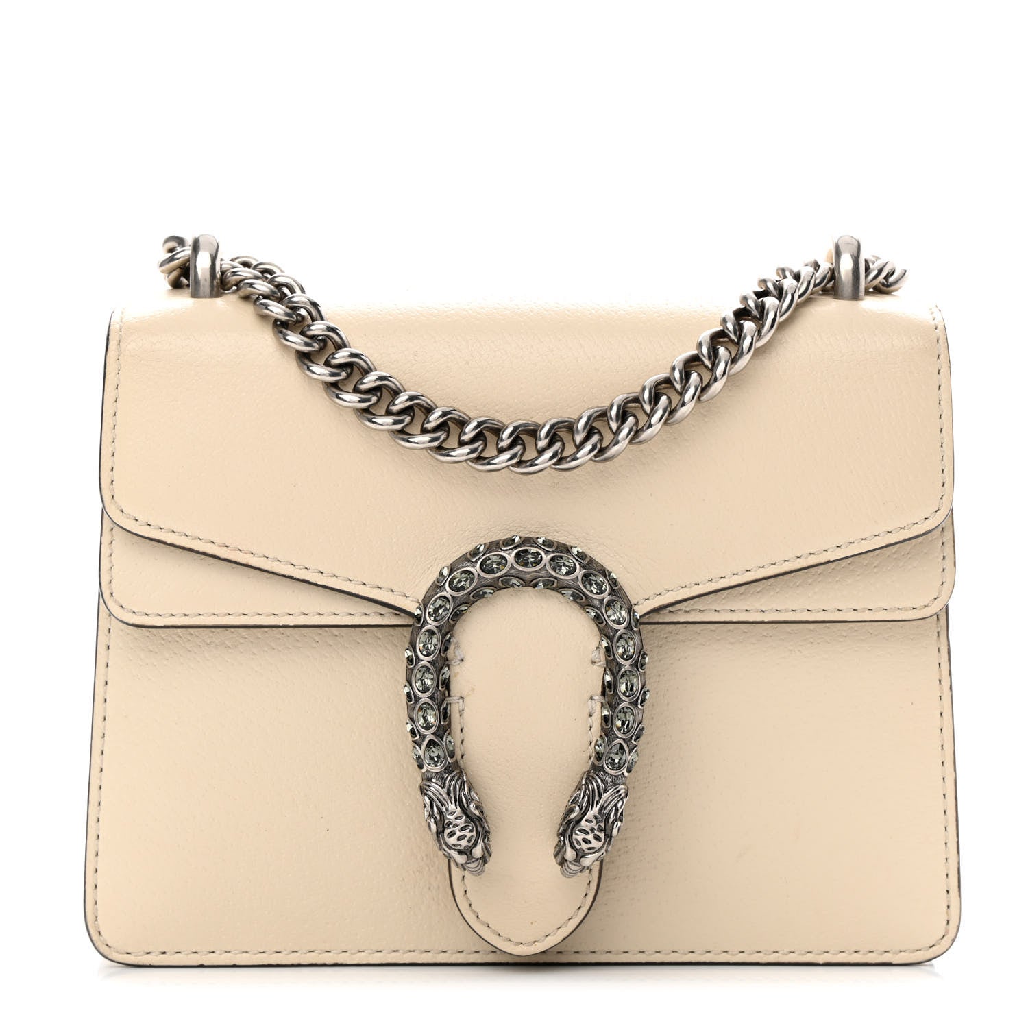 Gucci Textured Calfskin Crystal Mini Dionysus Shoulder Bag Mystic White 1 of 13
