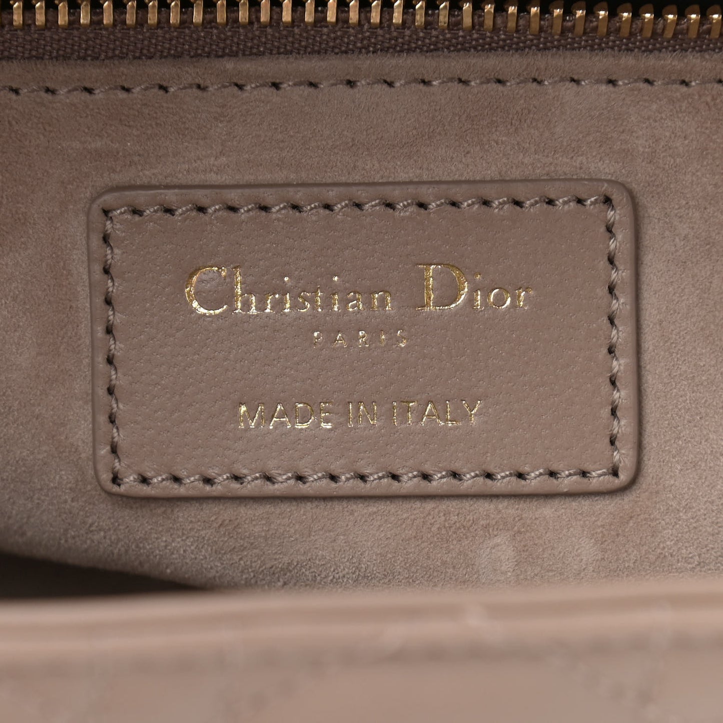 Lambskin Cannage Medium Lady Dior Warm Taupe