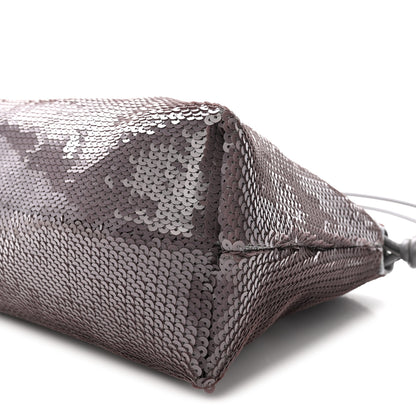 Loewe Sequin Medium Donut Chain Flamenco Knot Clutch Grey 10 of 10