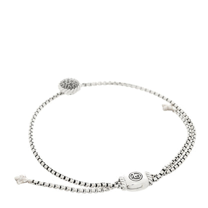 David Yurman Sterling Silver Black Diamond 9mm Chatelaine Petite Pave Bracelet 2 of 3