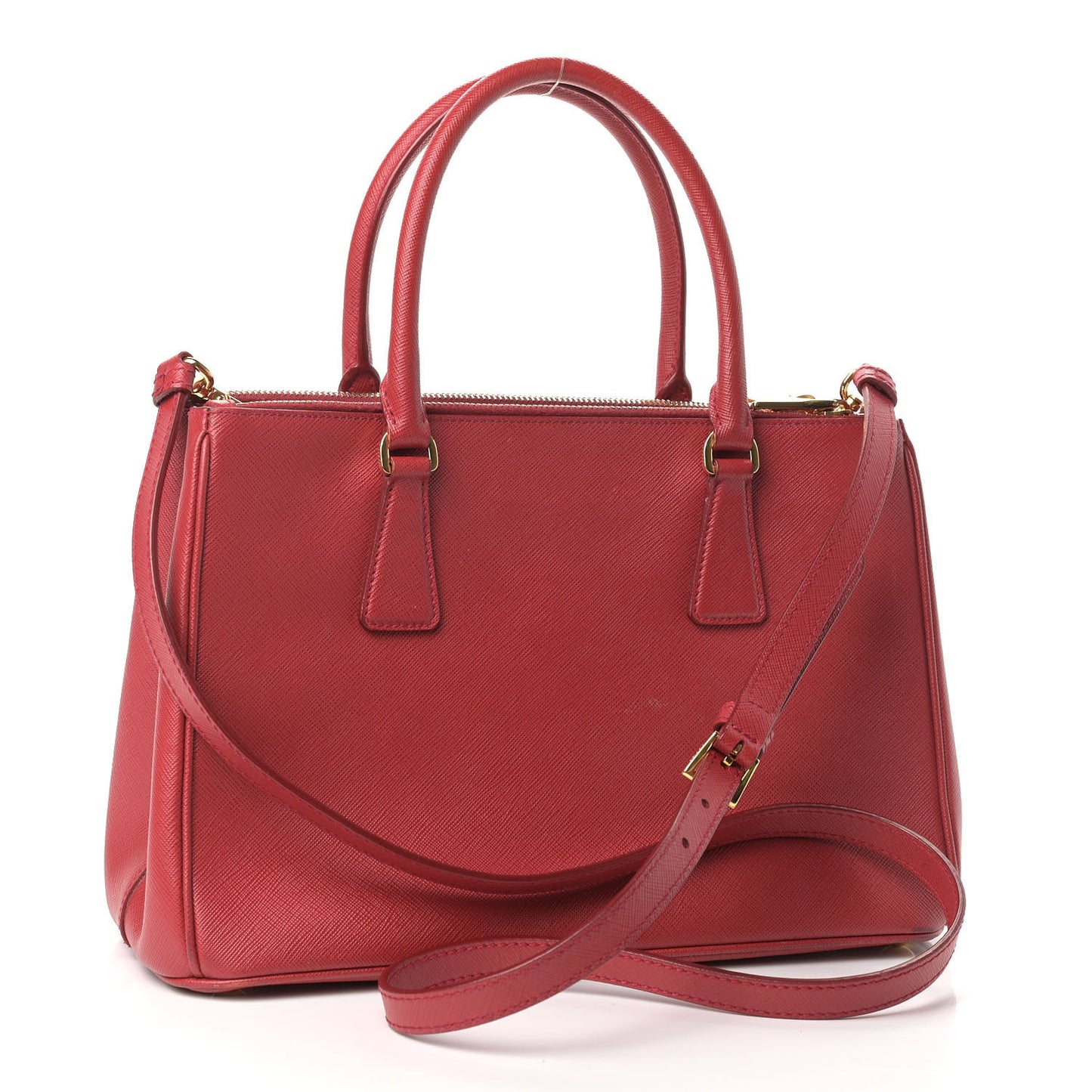 Saffiano Small Galleria Double Zip Tote Fuoco