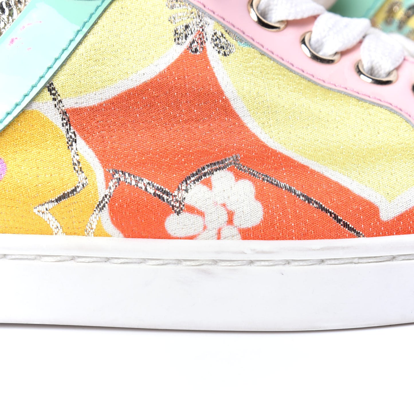 Calfskin Patent Seava Sneakers 37 Multi