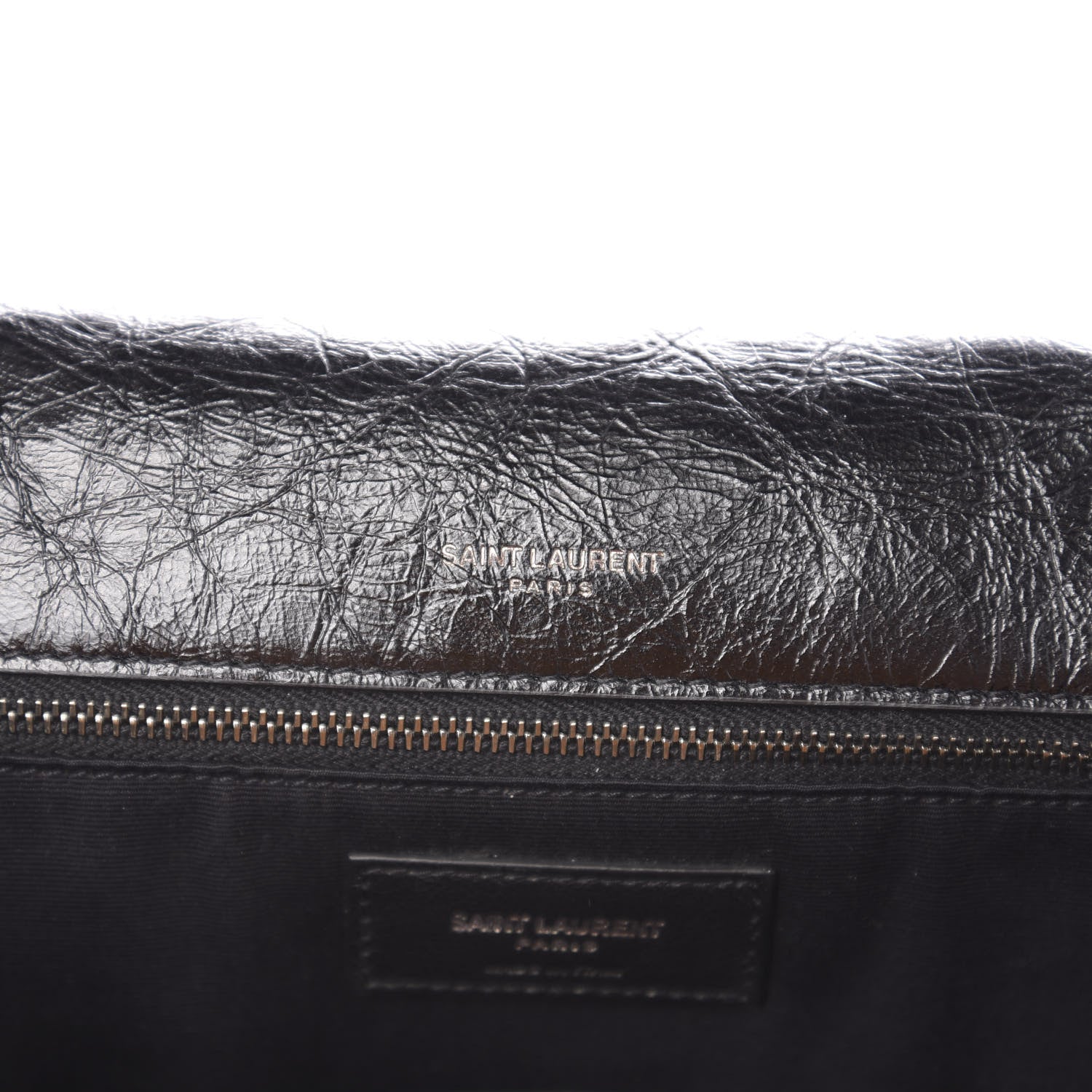 Saint Laurent Crinkled Calfskin Matelasse Monogram Large Niki Chain Satchel Black 6 of 10