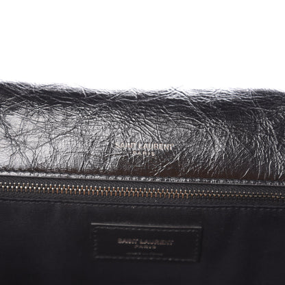 Saint Laurent Crinkled Calfskin Matelasse Monogram Large Niki Chain Satchel Black 6 of 10