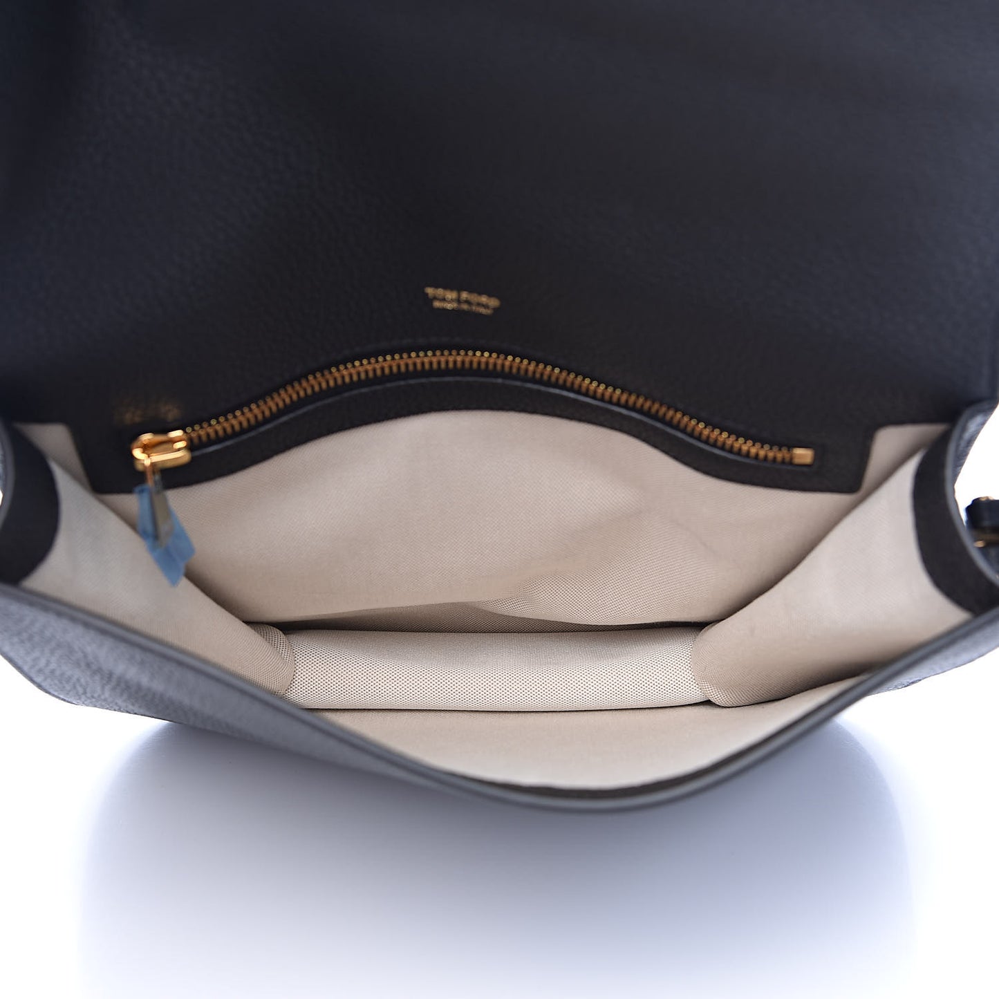 Calfskin Large T Clasp Tara Crossbody Bag Black