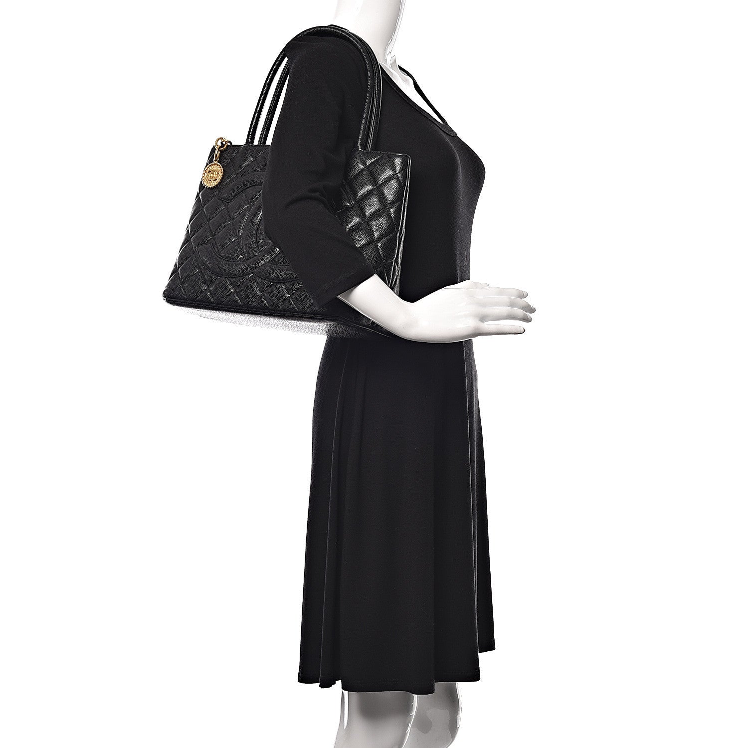 Chanel Caviar Quilted Medallion Tote Black 2 of 18