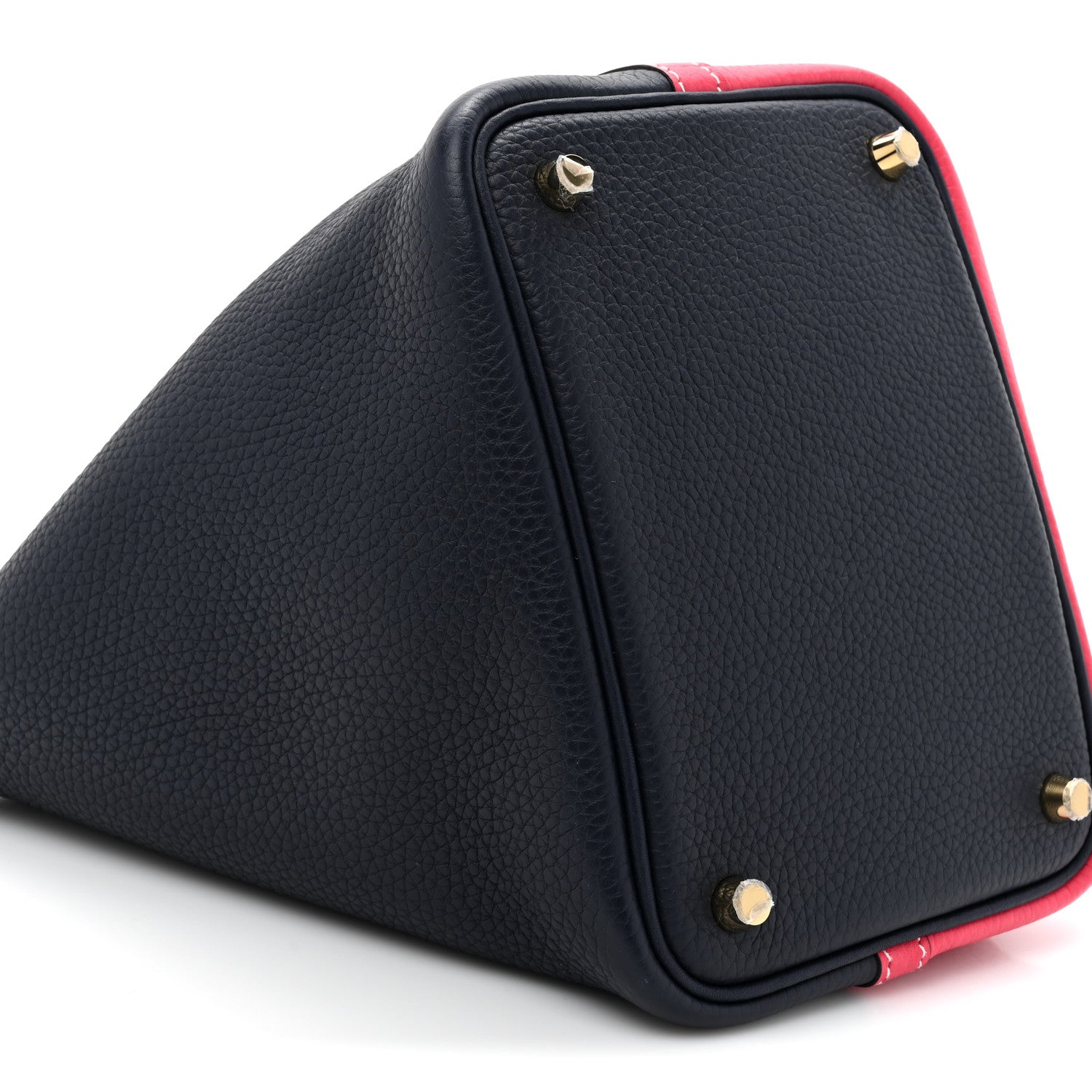 Hermes Taurillon Clemence Casaque Picotin Lock 18 PM Rose Extreme Bleu Nuit 10 of 10