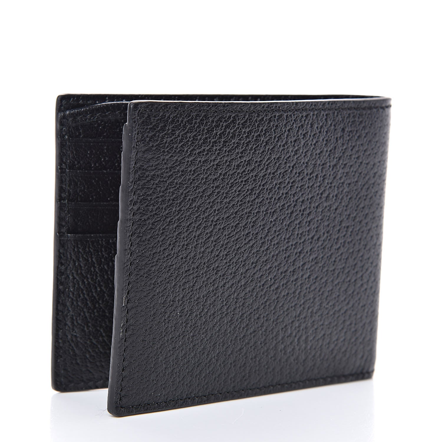 Gucci Calfskin Boar Effect GG Marmont Bi-Fold Wallet Black 3 of 7