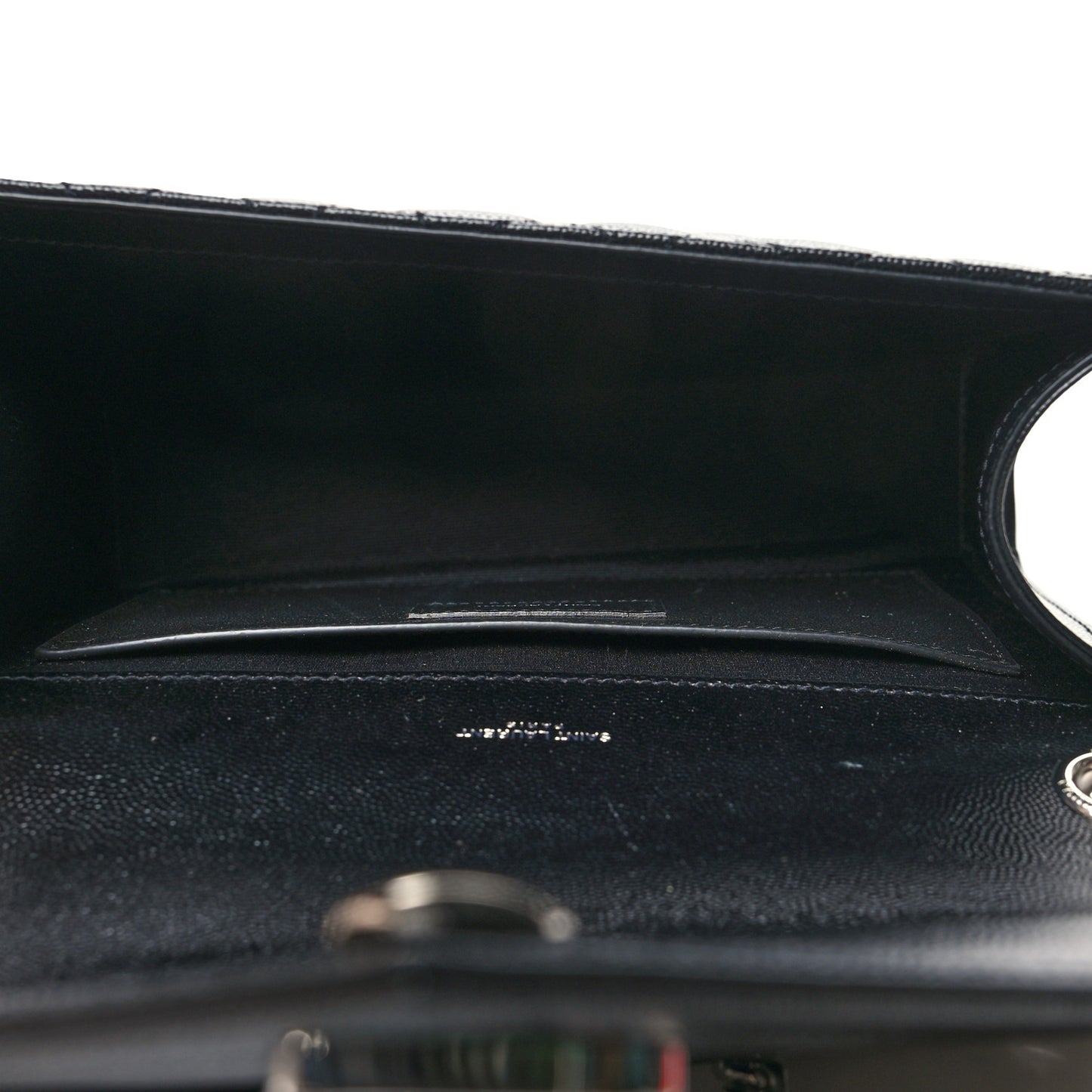 Grain De Poudre Textured Mixed Matelasse Triquilt Medium Monogram Satchel Black