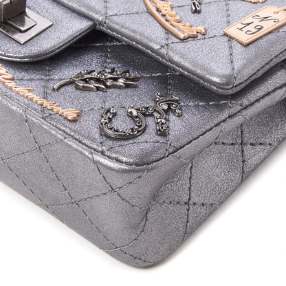 Chanel Metallic Calfskin Quilted Lucky Charms 2.55 Reissue 224 Flap Dark Silver 4 of 10