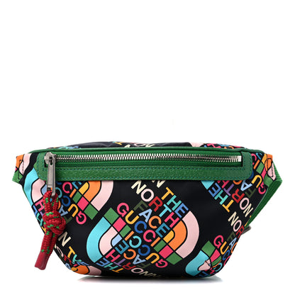 Gucci X THE NORTH FACE Econyl Nylon Textured Dollar Calfskin Belt Bag Black Turquoise New Shamarock New Cherry Red 1 of 8