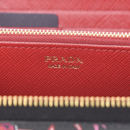 Prada X UNIVERSAL STUDIOS Saffiano Frankenstein Rose Zip Around Wallet Lacca 5 of 6