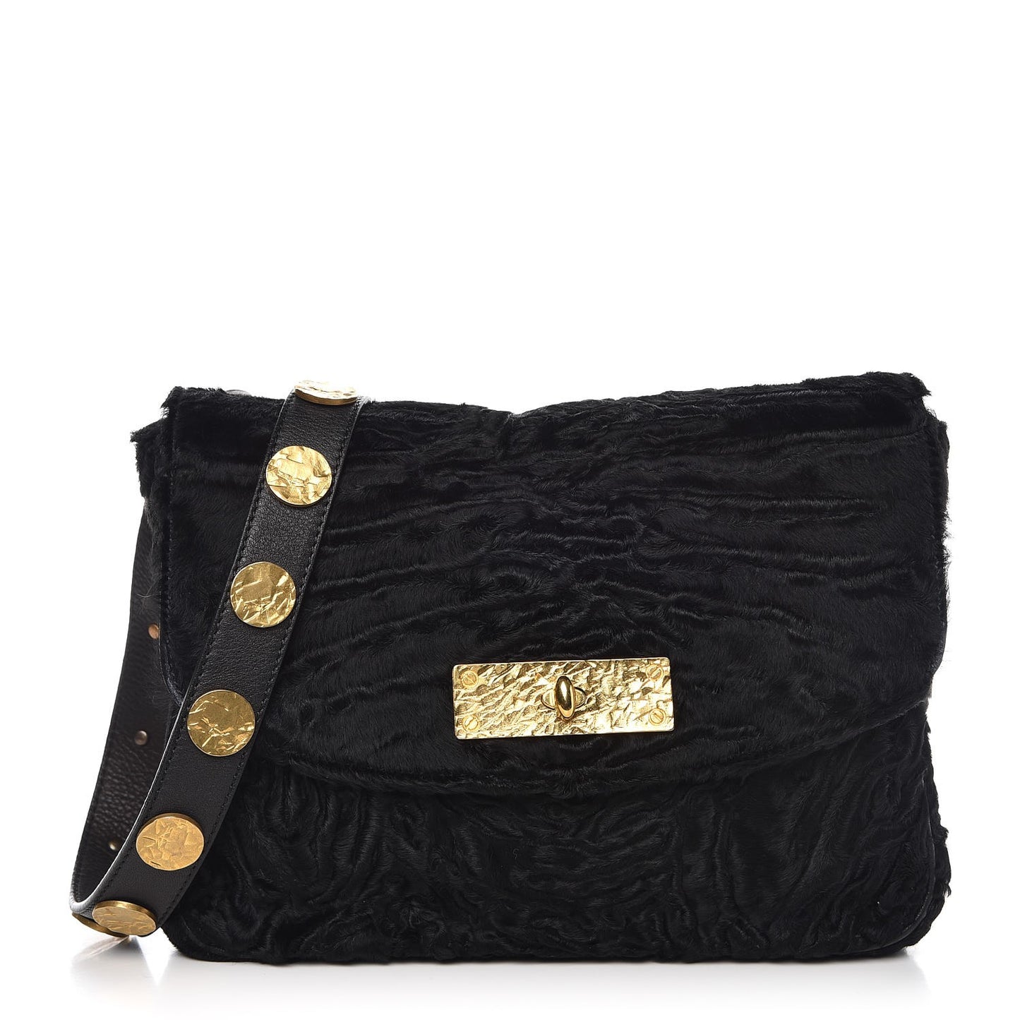 Astrakhan Small Messenger Bag Black