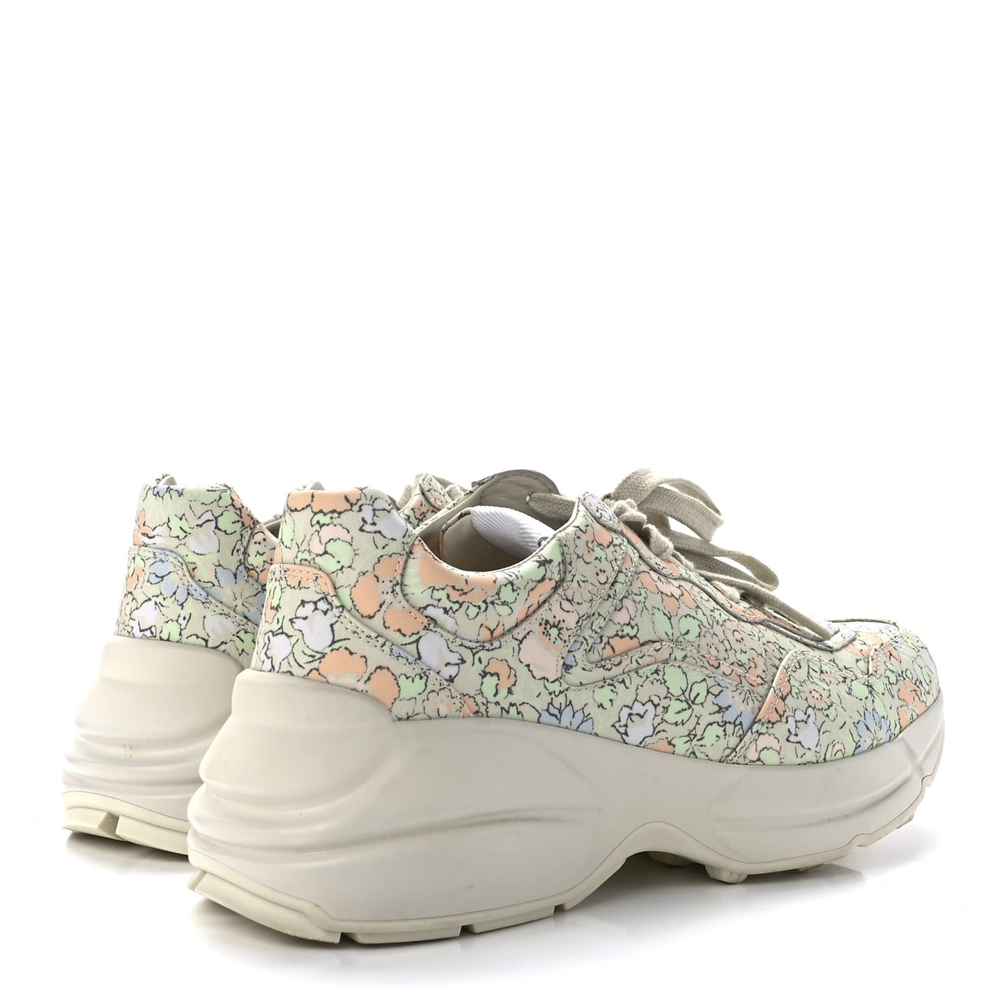 X LIBERTY OF LONDON Calfskin Infinity Tracy Womens Rhyton Sneakers 39.5 Mint Peach
