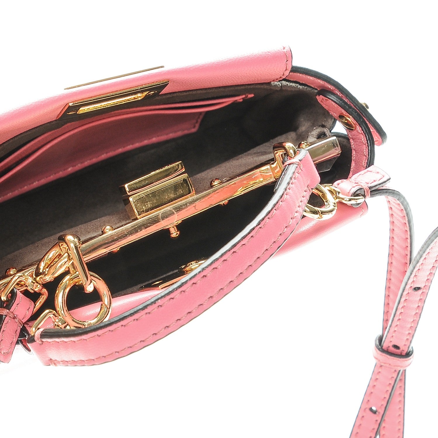 Fendi Shiny Nappa Micro Peekaboo Iconic Satchel Rosa Fluo 5 of 6
