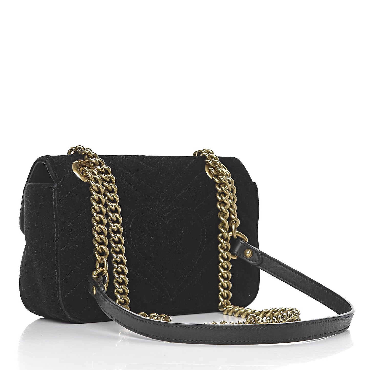 Velvet Matelasse Mini GG Marmont Shoulder Bag Black