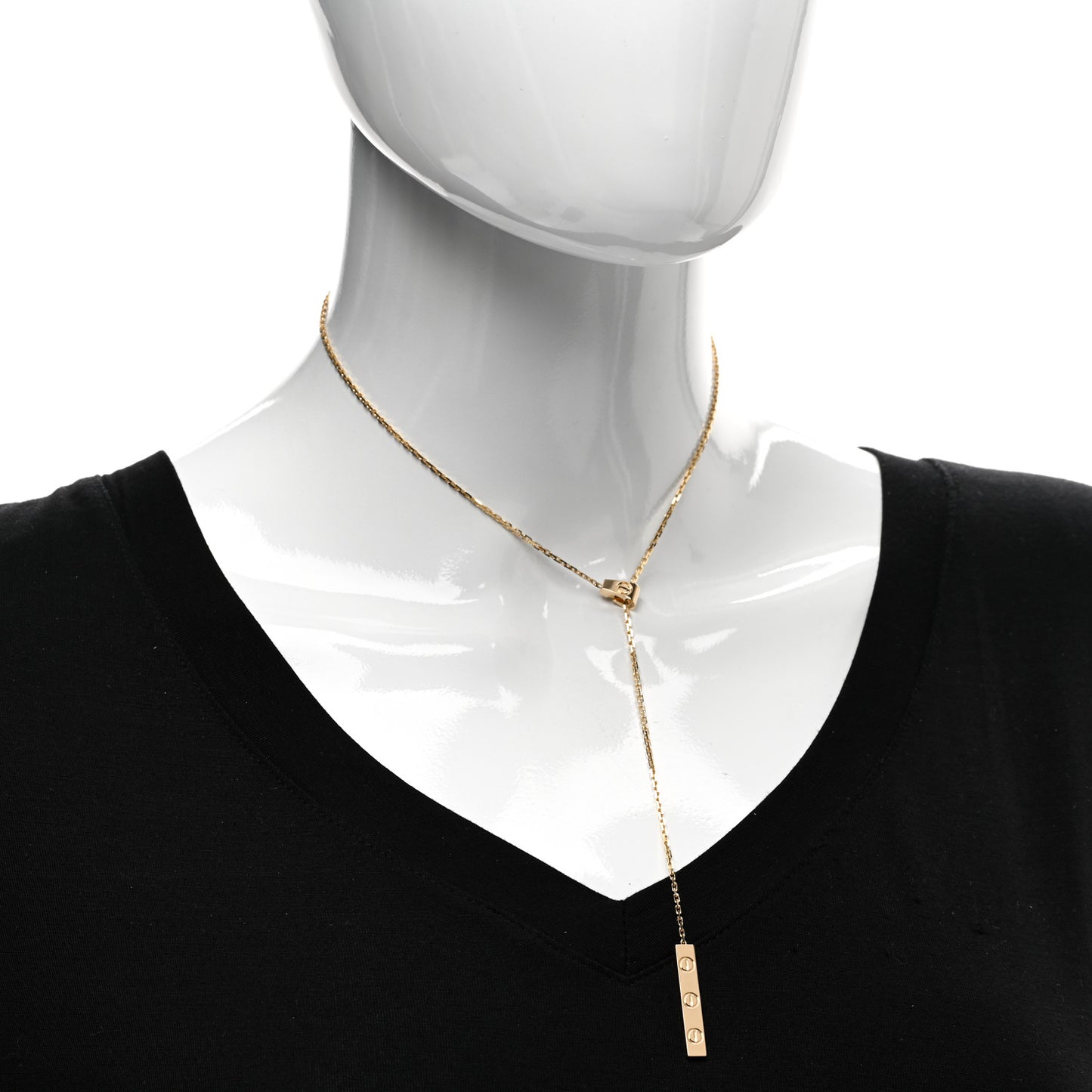 18K Yellow Gold LOVE Lariat Necklace