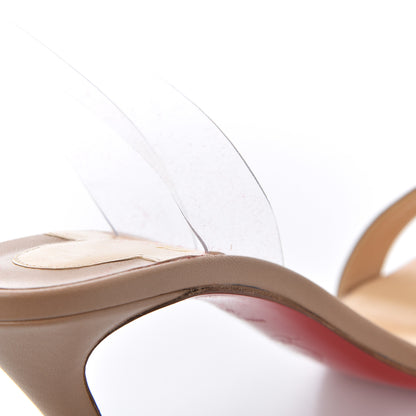 Christian Louboutin Shiny Nappa PVC Jonatina 100 Sandals 39 Nude 14 of 20