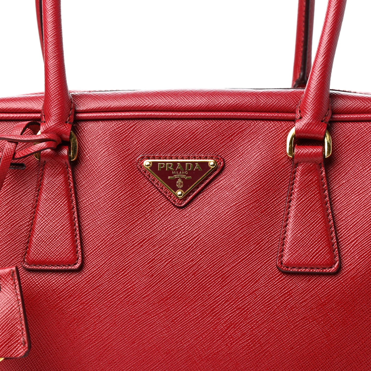 Prada Saffiano Lux Petite Bowler Fuoco 9 of 9