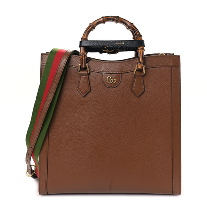 Gucci Wonka Grain Calfskin Large Diana Tote Bag Cuir Black 1 of 8