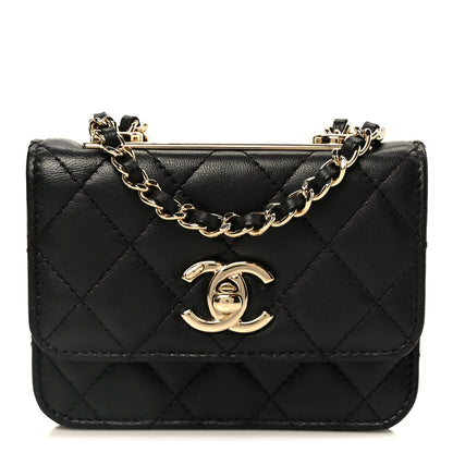 Chanel Lambskin Quilted Trendy CC Card Holder On Chain Black 1 of 12