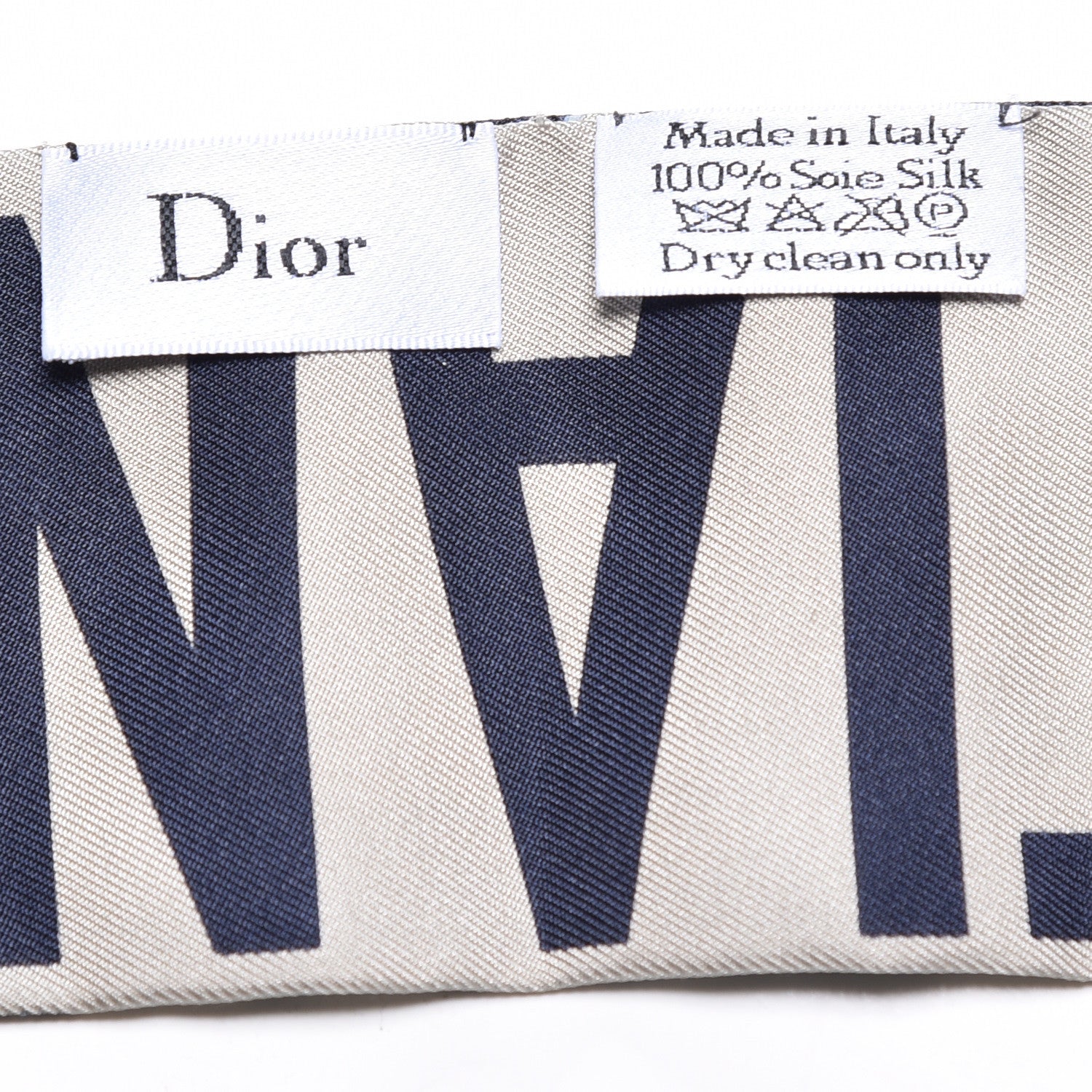 Christian Dior Silk Oblique Mitzah Scarf Blue 3 of 4