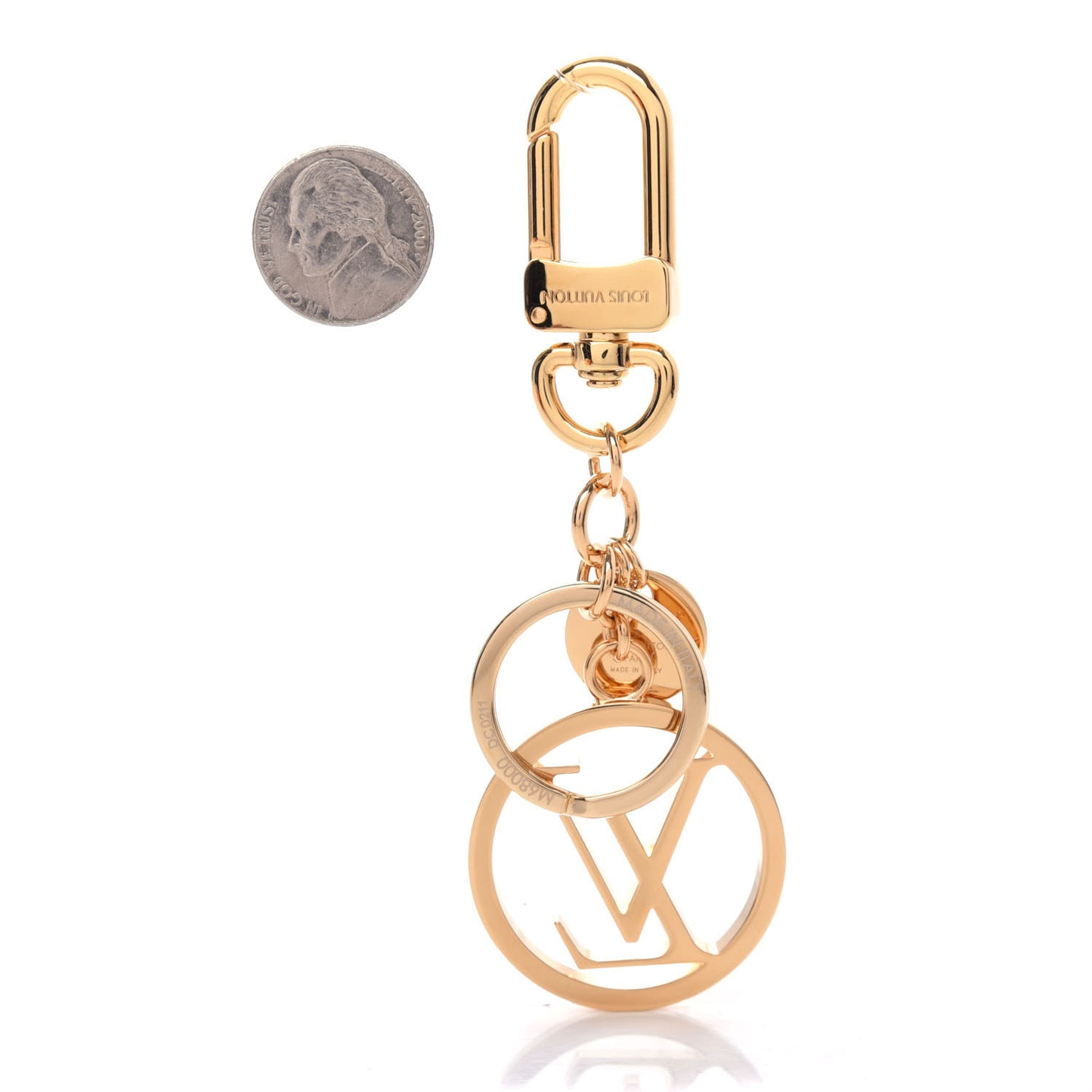 LV Circle Bag Charm Key Holder Gold