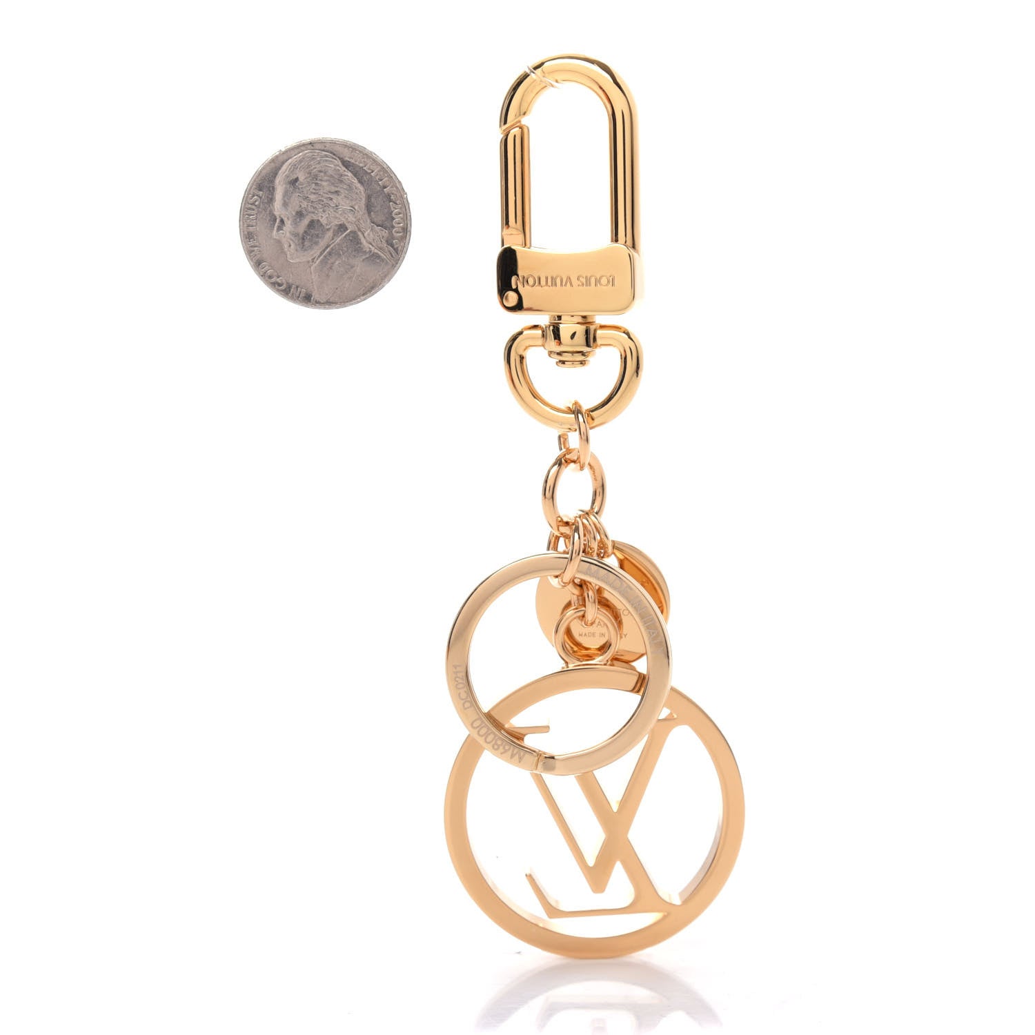 Louis Vuitton LV Circle Bag Charm Key Holder Gold 2 of 4