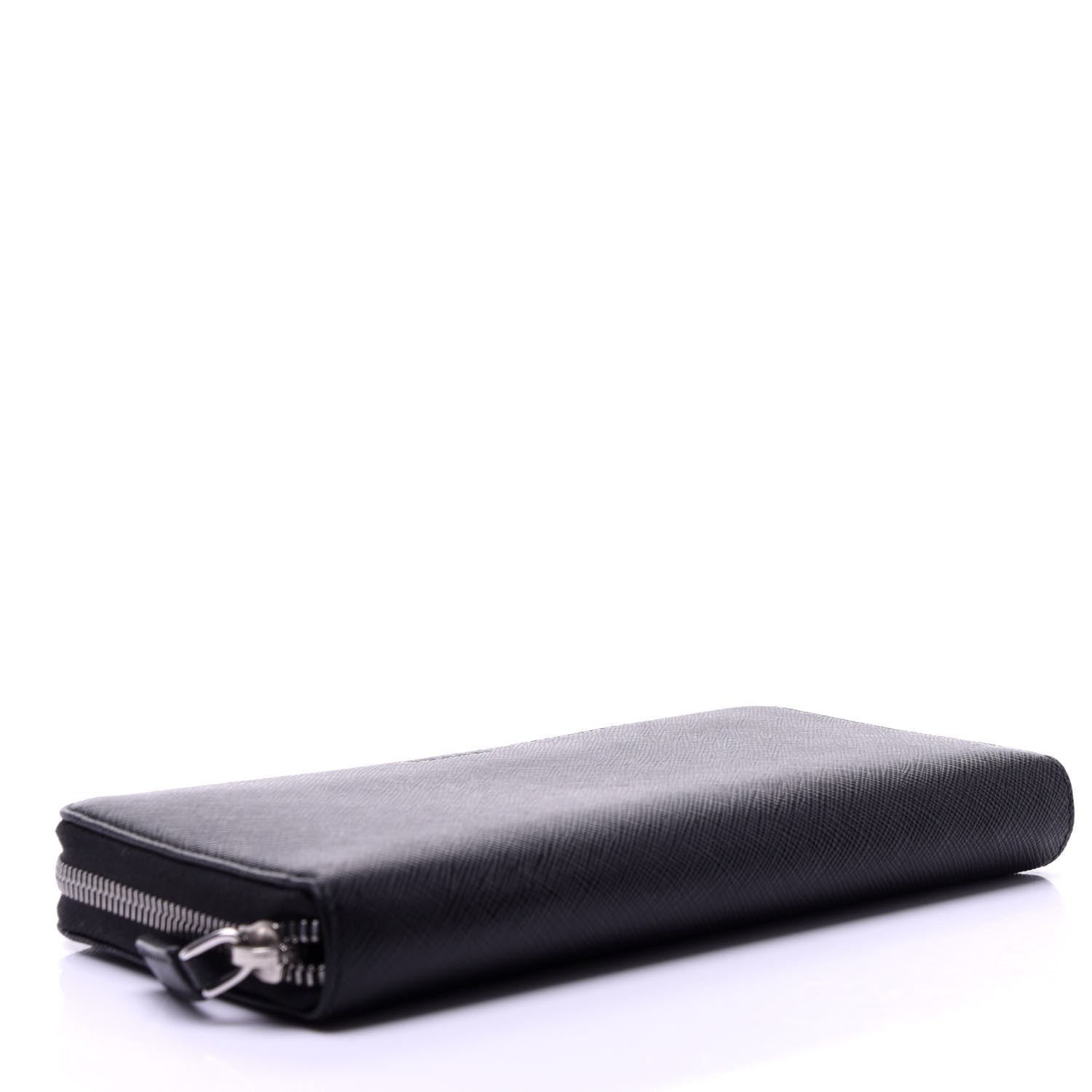 Prada Saffiano Zip Around Wallet Black 4 of 9