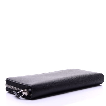 Prada Saffiano Zip Around Wallet Black 4 of 9