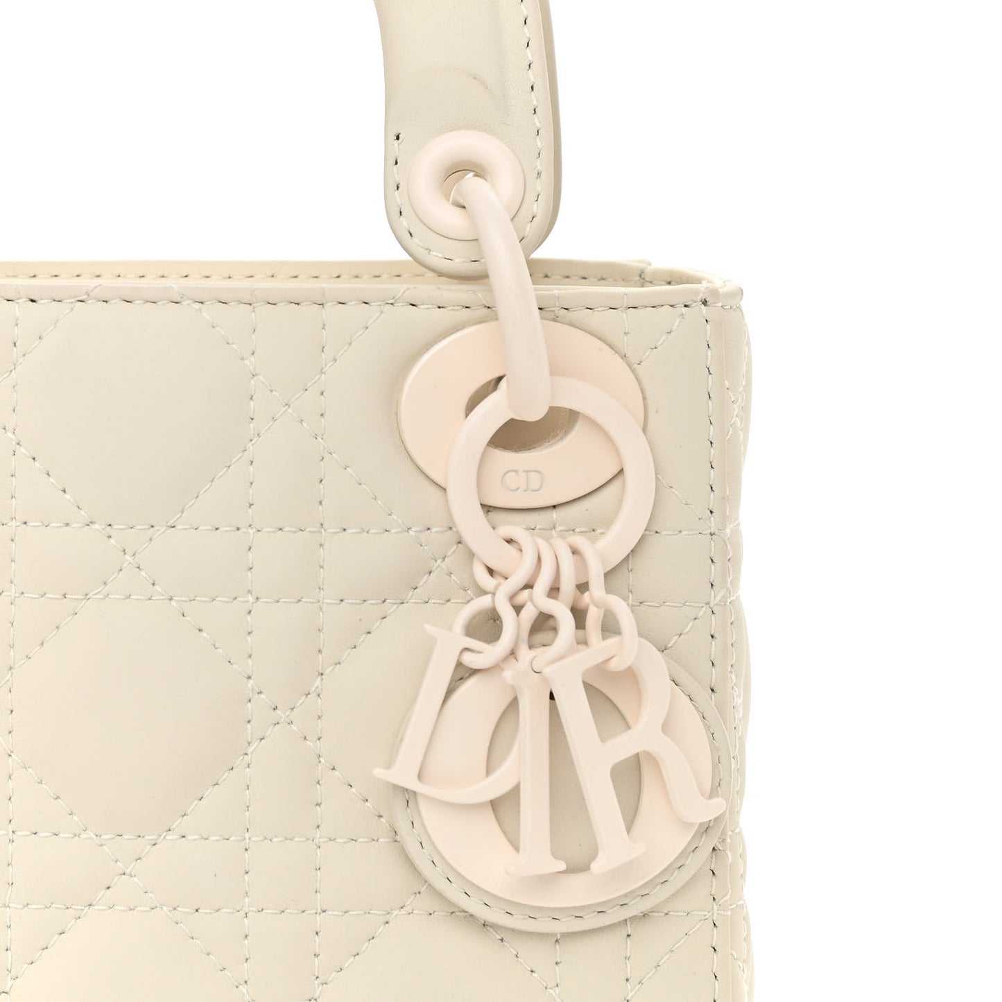 Ultra Matte Calfskin Cannage Mini Lady Dior White