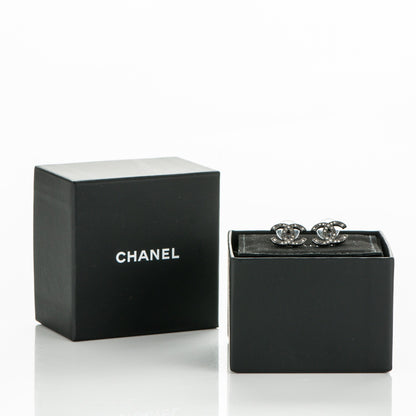 Chanel Ruthenium Crystal CC Earrings 5 of 5