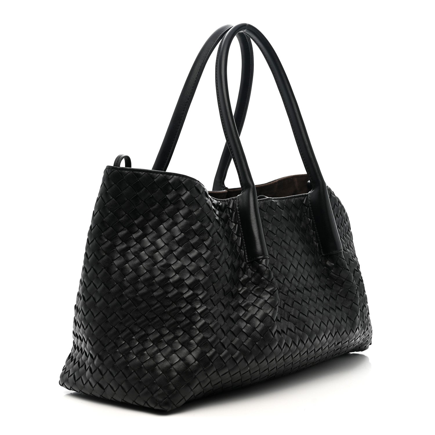 Bottega Veneta Calfskin Intrecciato Pinacoteca Reversible Tote Black Fondant 3 of 10