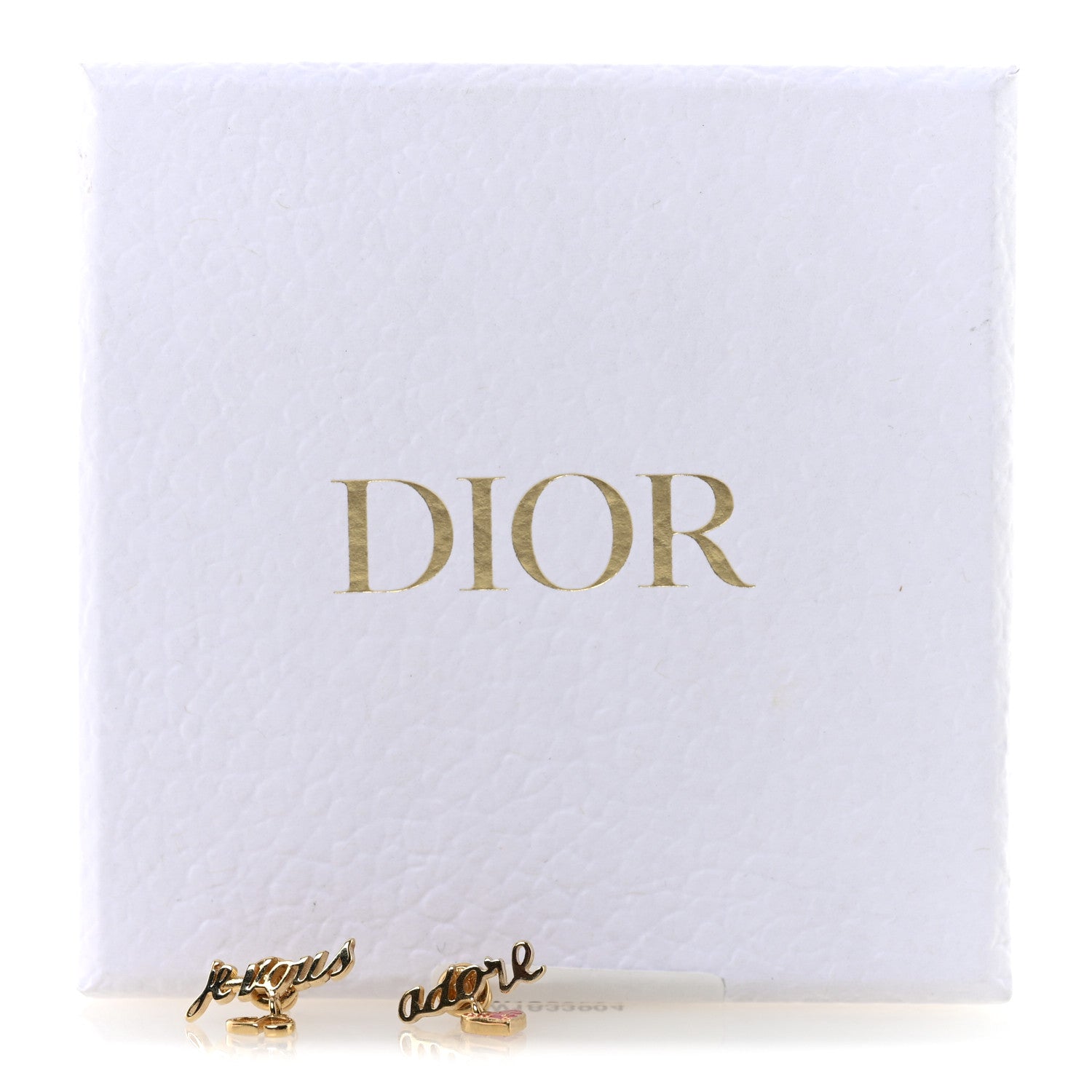 Christian Dior Metal Dioramour Je Vous Adore Heart Earrings Gold Red 5 of 5