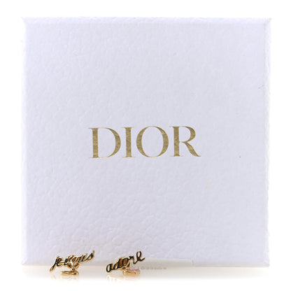 Christian Dior Metal Dioramour Je Vous Adore Heart Earrings Gold Red 5 of 5