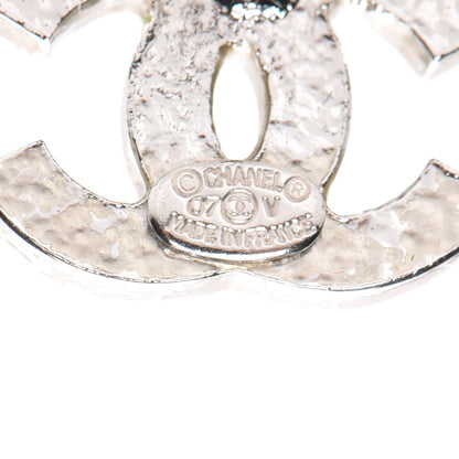 Chanel Crystal Timeless CC Earrings Silver 4 of 4