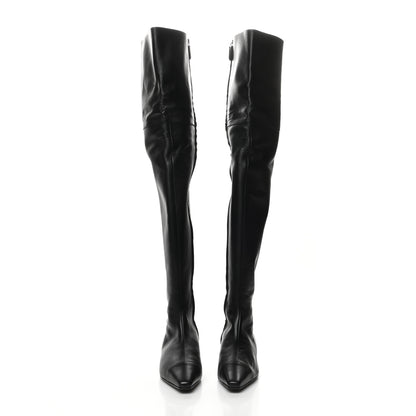 Chanel Lambskin Cap Toe Over the Knee Boots 35.5 Black 2 of 7